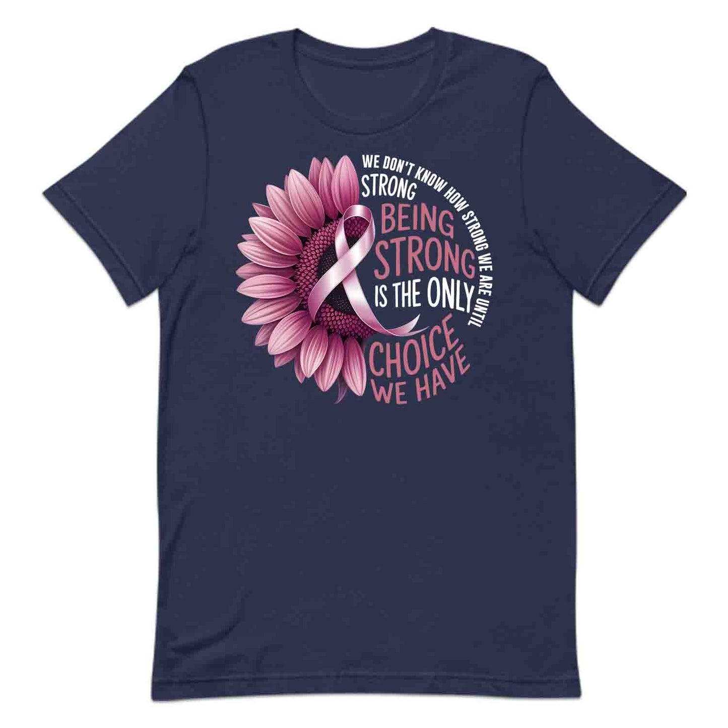 Pink Sunflower Ribbon T-Shirt, Breast Cancer Warrior Sweatshirt, Strong Survivor Hoodie | PRODUCT CODE: PKEWNSDKJ