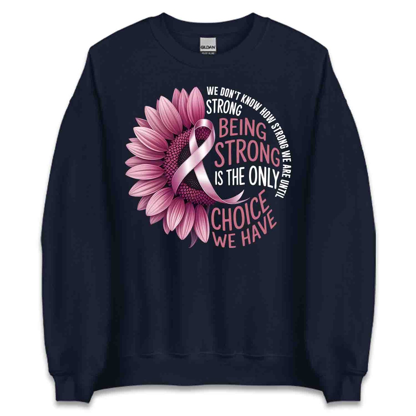 Pink Sunflower Ribbon T-Shirt, Breast Cancer Warrior Sweatshirt, Strong Survivor Hoodie | PRODUCT CODE: PKEWNSDKJ