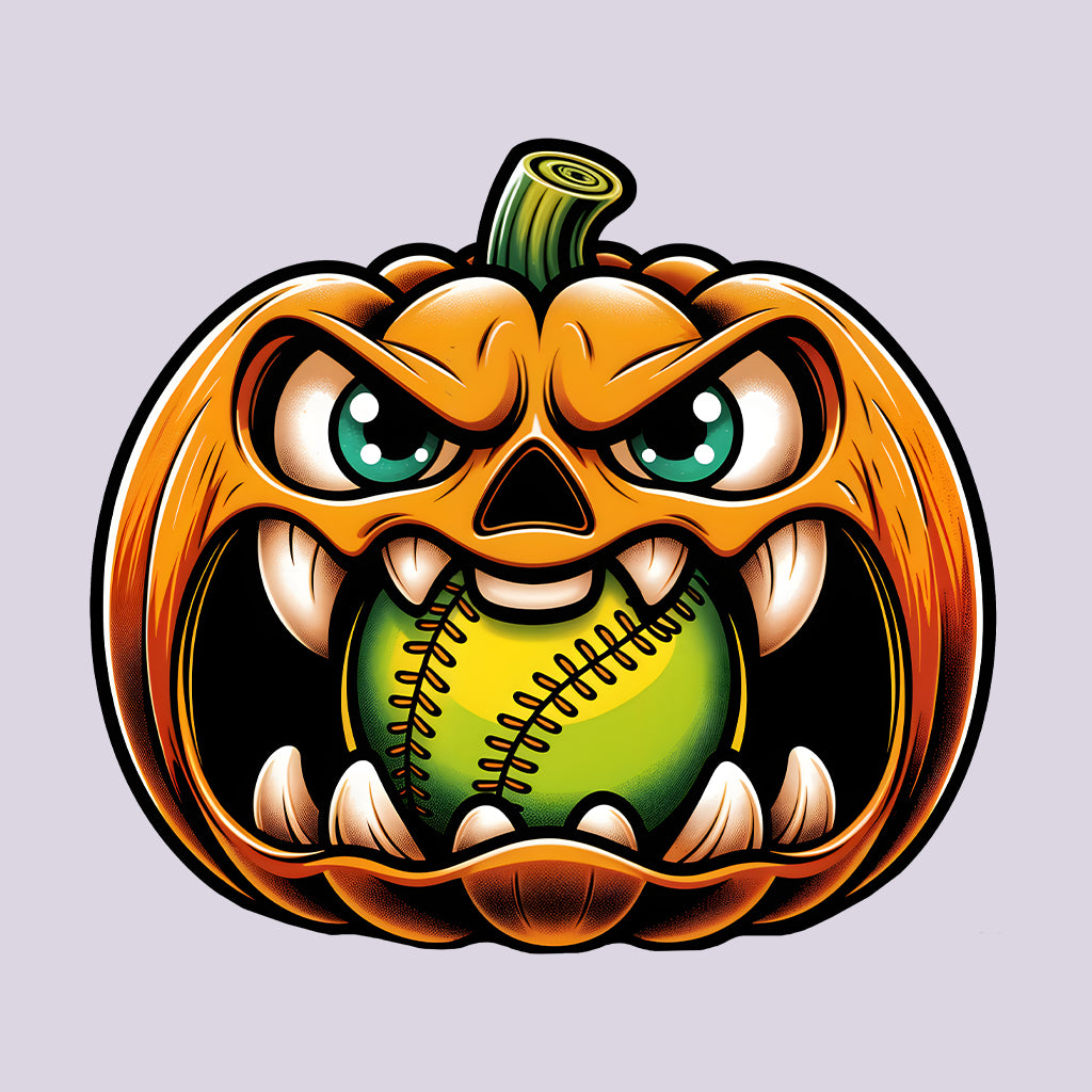 Pumpkin Baseball Spooky Face Halloween | PRODUCT CODE: PKMBSLHWON