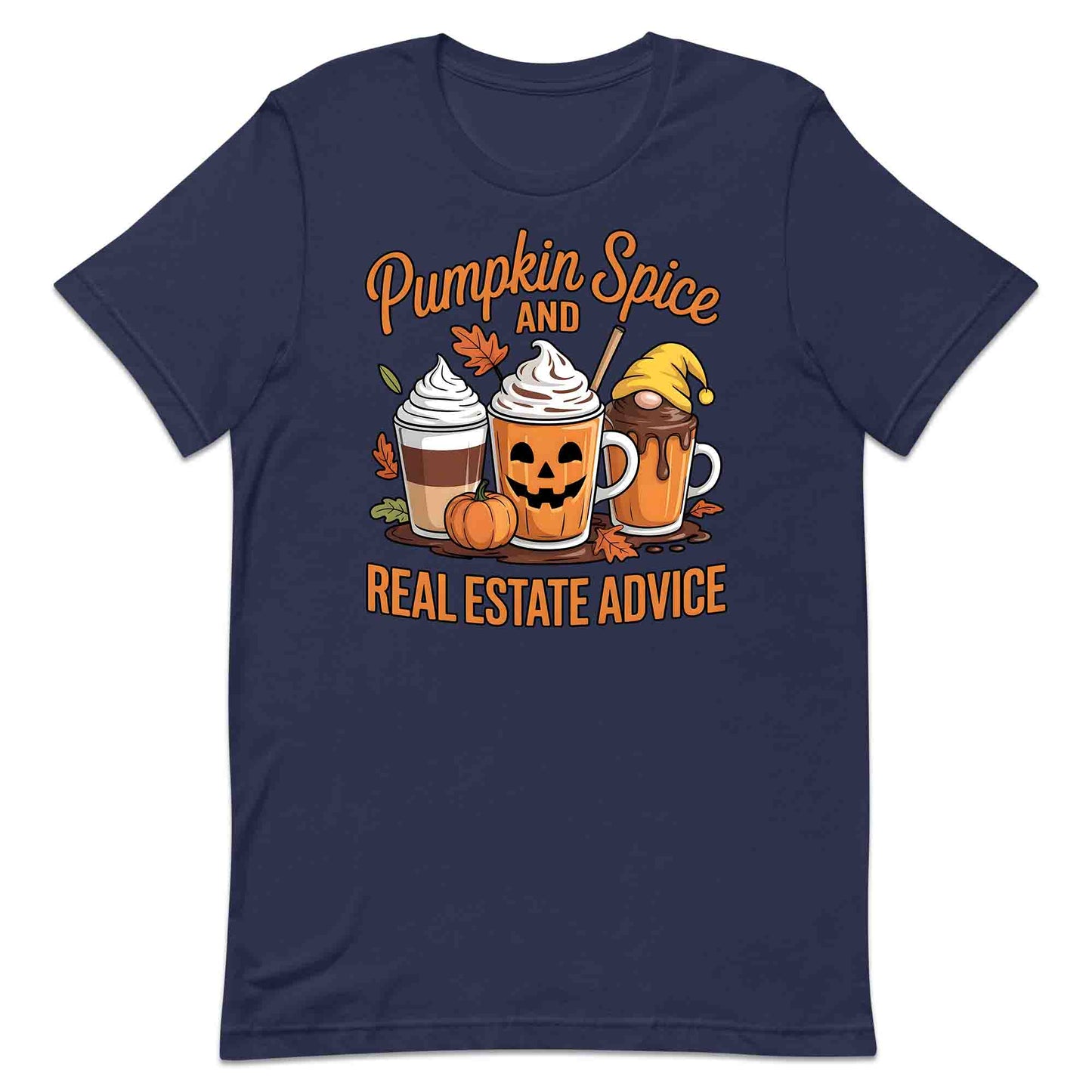 Pumpkin Spice & Real Estate T-Shirt, Fall Coffee Sweatshirt, Autumn Leaves Hoodie | PRODUCT CODE: PKWRMBSLD
