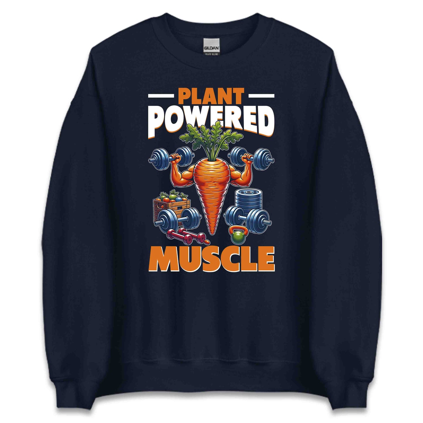 Plant Powered Muscle Gym Carrot Bodybuilder Vegan Fitness Lovers | PRODUCT CODE: PLTWREMULYGMC