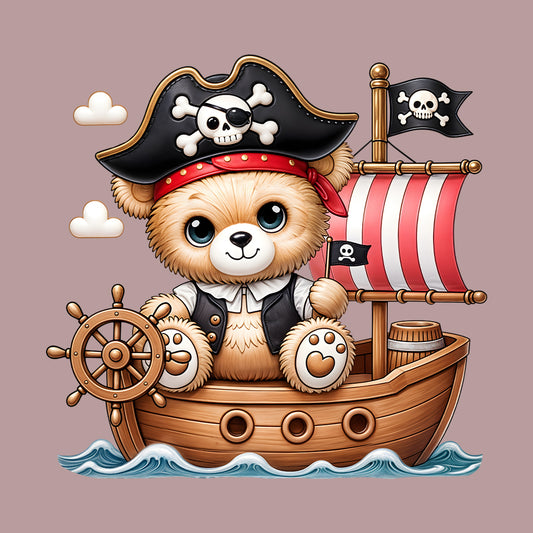 Pirate Teddy Bear Captain Steering Ship Nautical Adventure | PRODUCT CODE: PRTYDBREANSH