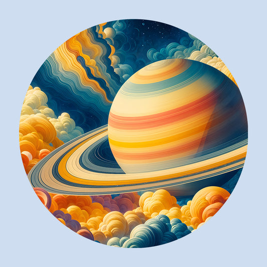 Psychedelic Saturn Nebula Planet Rings Cosmic Galaxy | PRODUCT CODE: PSDYATURNPL