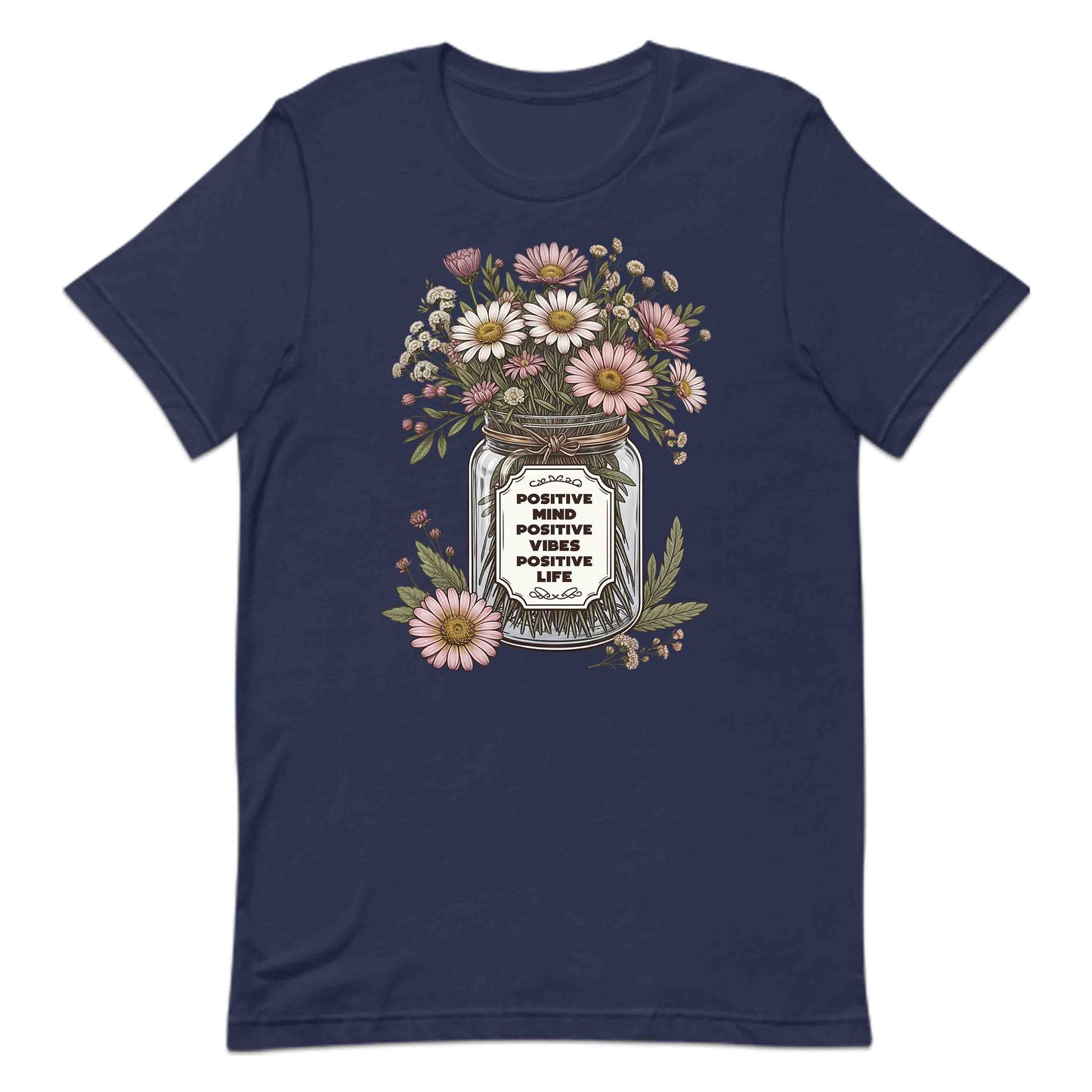 Positive Mind Positive Vibes Positive Life Floral Inspirational Quote | PRODUCT CODE: PSTVMNLFVBEOUT