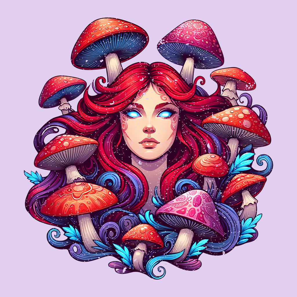 Psychedelic Mystical Woman Mushrooms Shroom Lover | PRODUCT CODE: PSYDLCMYWS