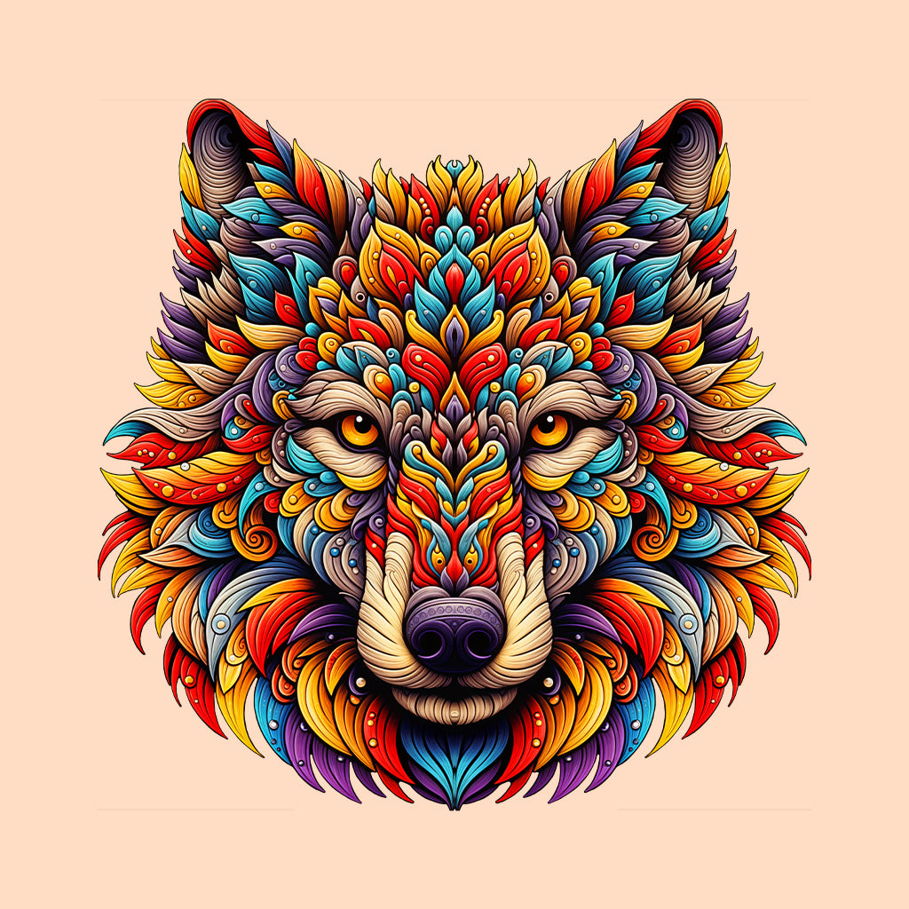 Psychedelic Colorful Wolf Wild Animal | PRODUCT CODE: PSYDLCWLF