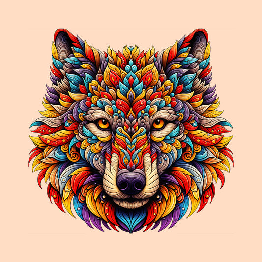 Psychedelic Colorful Wolf Wild Animal | PRODUCT CODE: PSYDLCWLF