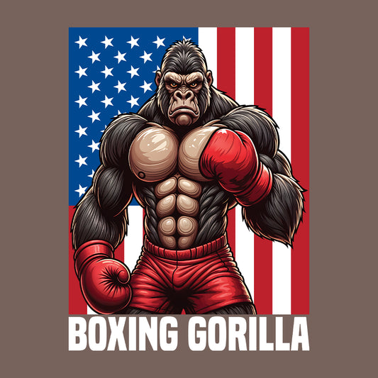 Patriotic Boxing Gorilla USA Flag Fighters | PRODUCT CODE: PTRBXNGUSFEOI