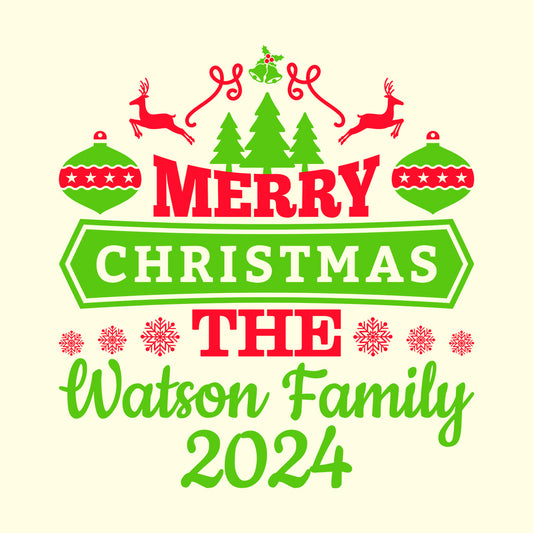 Personalised Family Christmas 2024 Xmas | PRODUCT CODE: PZRFLMYCHTW
