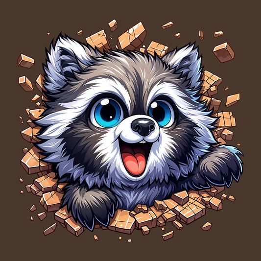 Raccoon Breaking Through Wall 3D Realistic Adorable Animal | PRODUCT CODE: RCNBKGWLHV