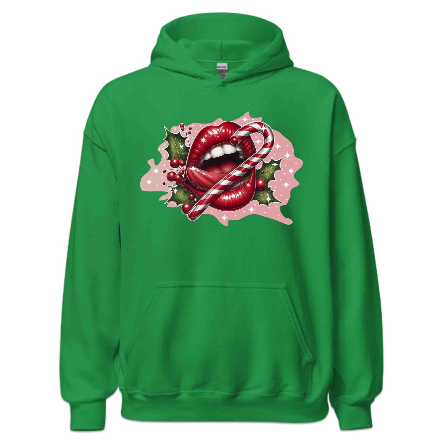 Red Glossy Lips Christmas Candy Cane Sleek & Sexy Xmas | PRODUCT CODE: RDGLPSCHMTS