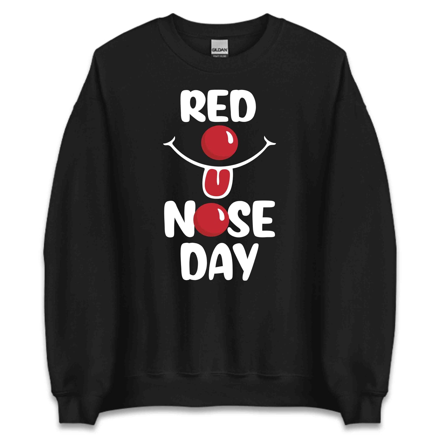 Red Nose Day Shirt | Funny Smiley Tee, Sweatshirt, or Hoodie for Charity | PRODUCT CODE: RDNBCKAIEBS