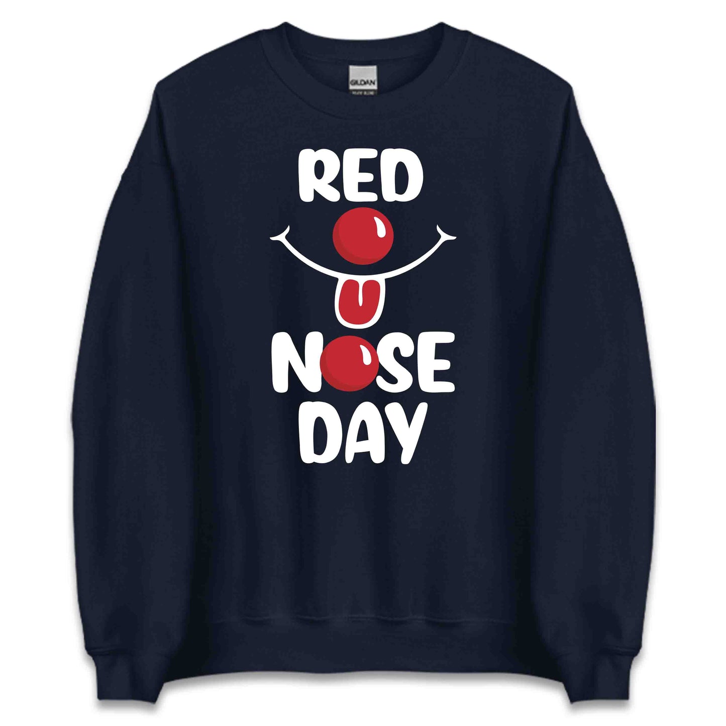 Red Nose Day Shirt | Funny Smiley Tee, Sweatshirt, or Hoodie for Charity | PRODUCT CODE: RDNBCKAIEBS