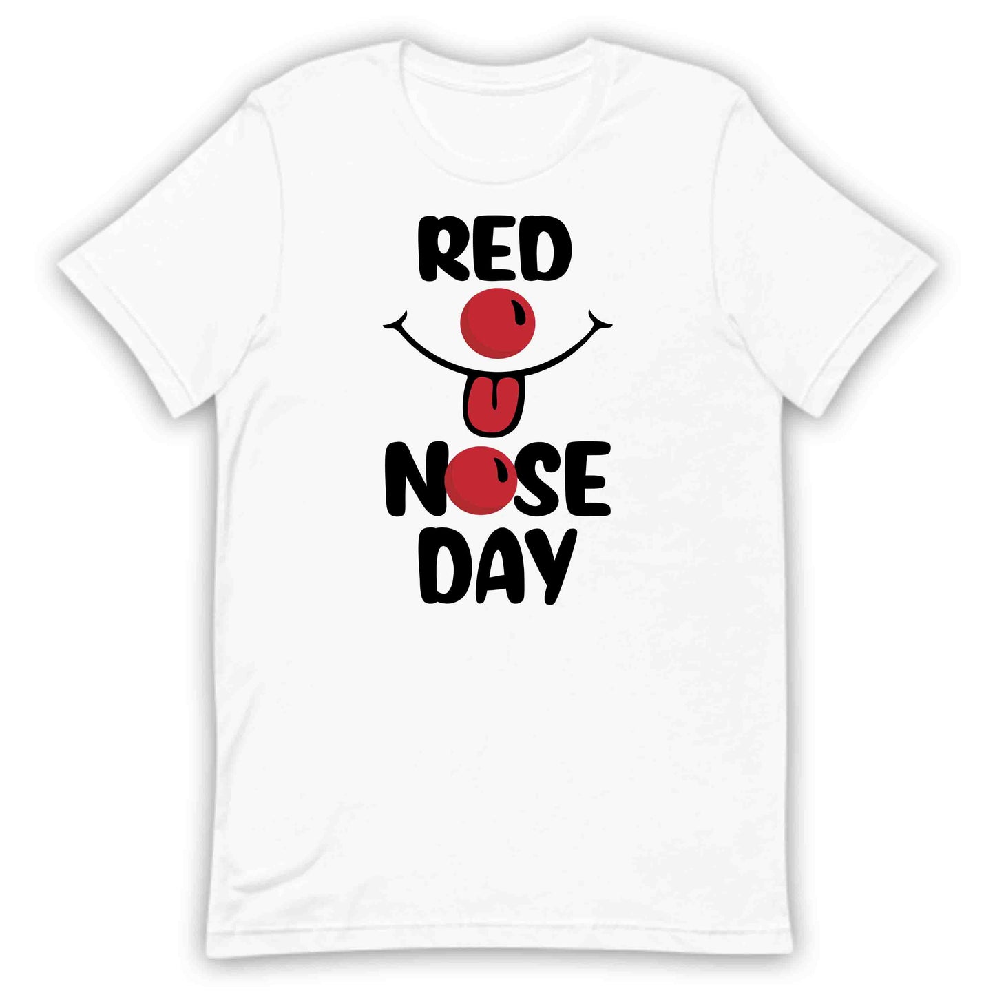 Red Nose Day Shirt | Funny Smiley Tee, Sweatshirt, or Hoodie for Charity | PRODUCT CODE: RDNBCKAIEBS