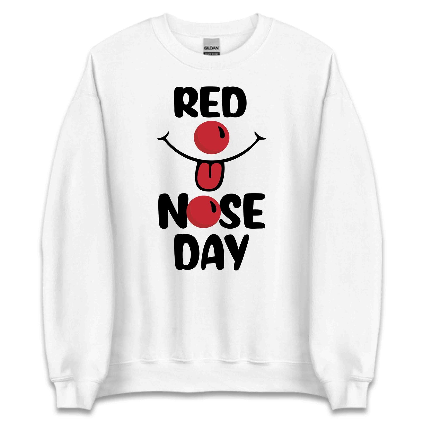 Red Nose Day Shirt | Funny Smiley Tee, Sweatshirt, or Hoodie for Charity | PRODUCT CODE: RDNBCKAIEBS
