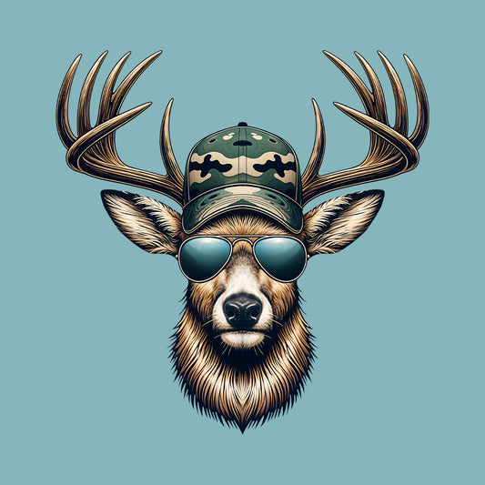 Trendy Deer Hunter Buck Deer With Sunglasses Wildlife Hunting | PRODUCT CODE: RDYNDREHNUT