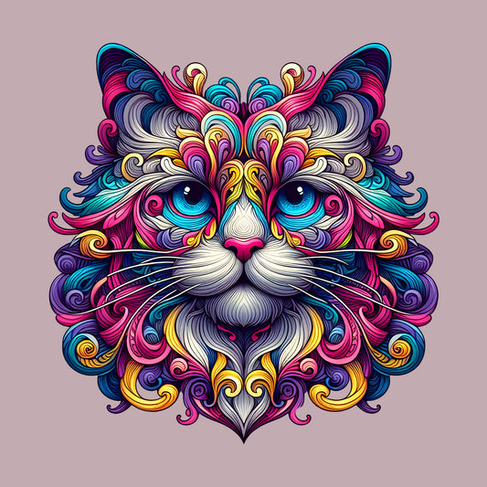 Psychedelic Colorful Ragdoll Cat | PRODUCT CODE: RGDLOSPYH