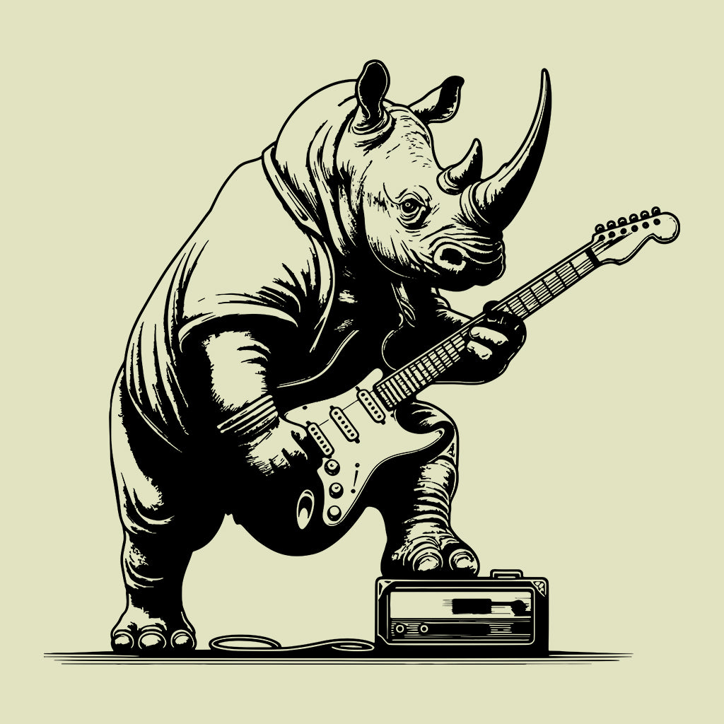 Rhino Playing Guitar Rhino Guitarist | PRODUCT CODE: RHNOPLGTU