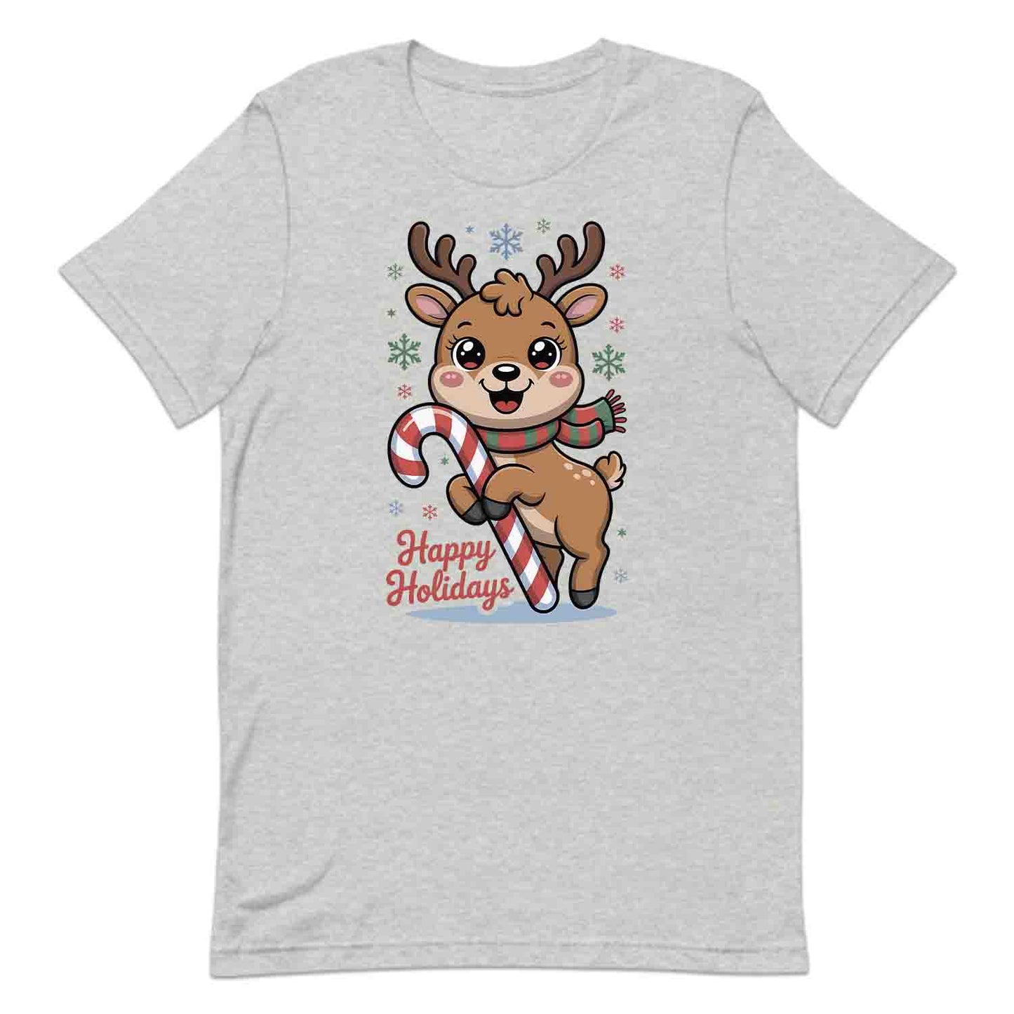Reindeer Happy Holidays T-Shirt, Kawaii Christmas Sweatshirt, Family Pajama Xmas Hoodie | PRODUCT CODE: RNMSDBCUX