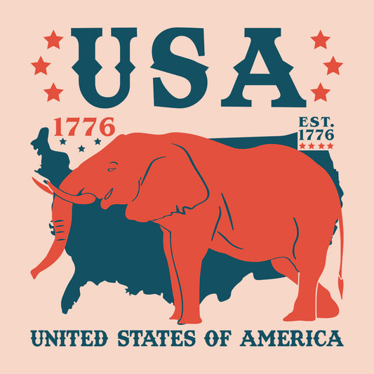 Republican Elephant USA Elections 2024 GOP Supporter | PRODUCT CODE: RPBLICELPH