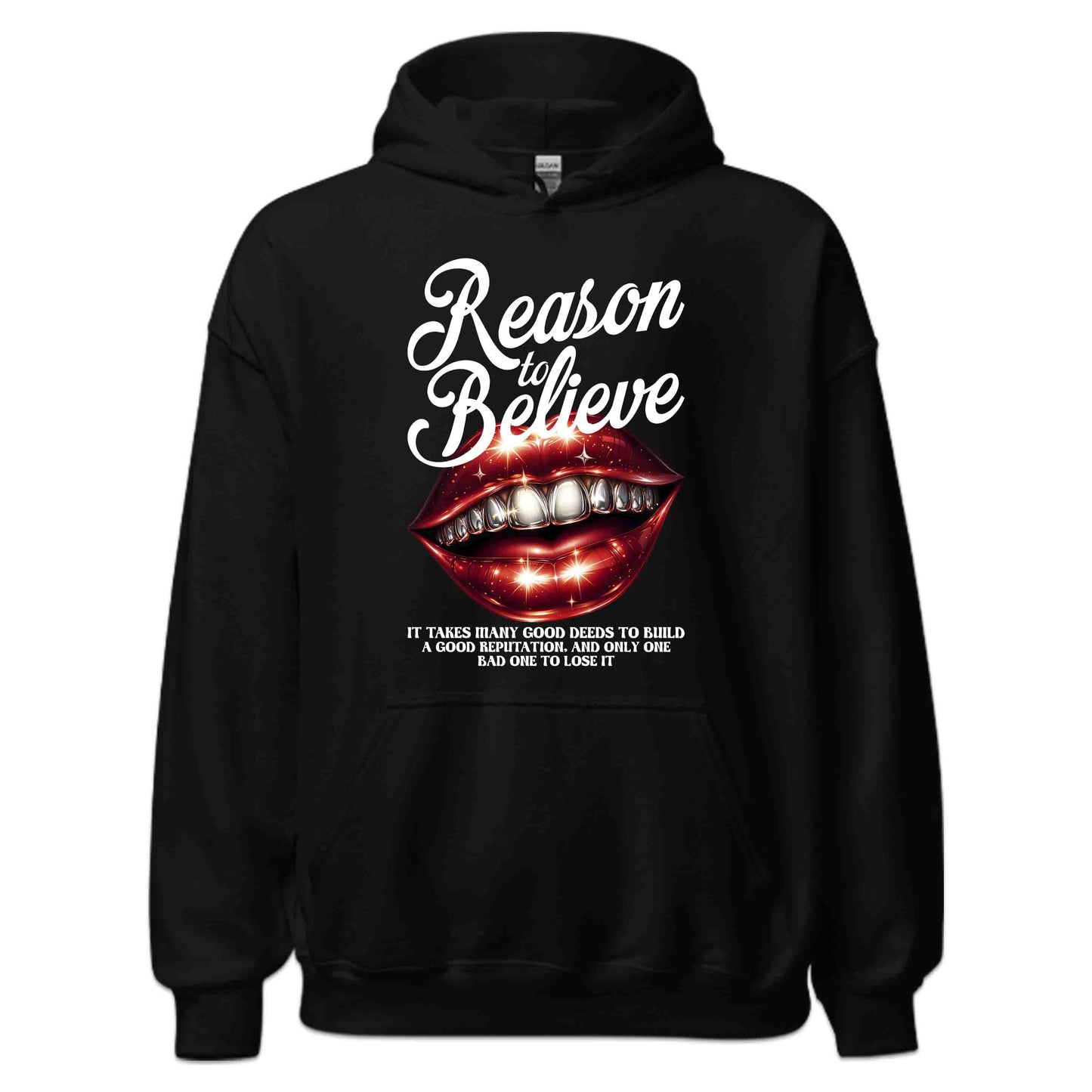 Reason to Believe Beautiful Red Lips with Shining Teeth Inspirational Quote | PRODUCT CODE: RSNOTBLEVPSH