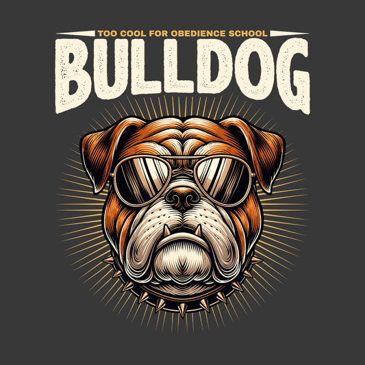 Retro Bulldog Mafia Stylish Dog with Sunglasses & Studded Collar | PRODUCT CODE: RTOBLDGMFASN
