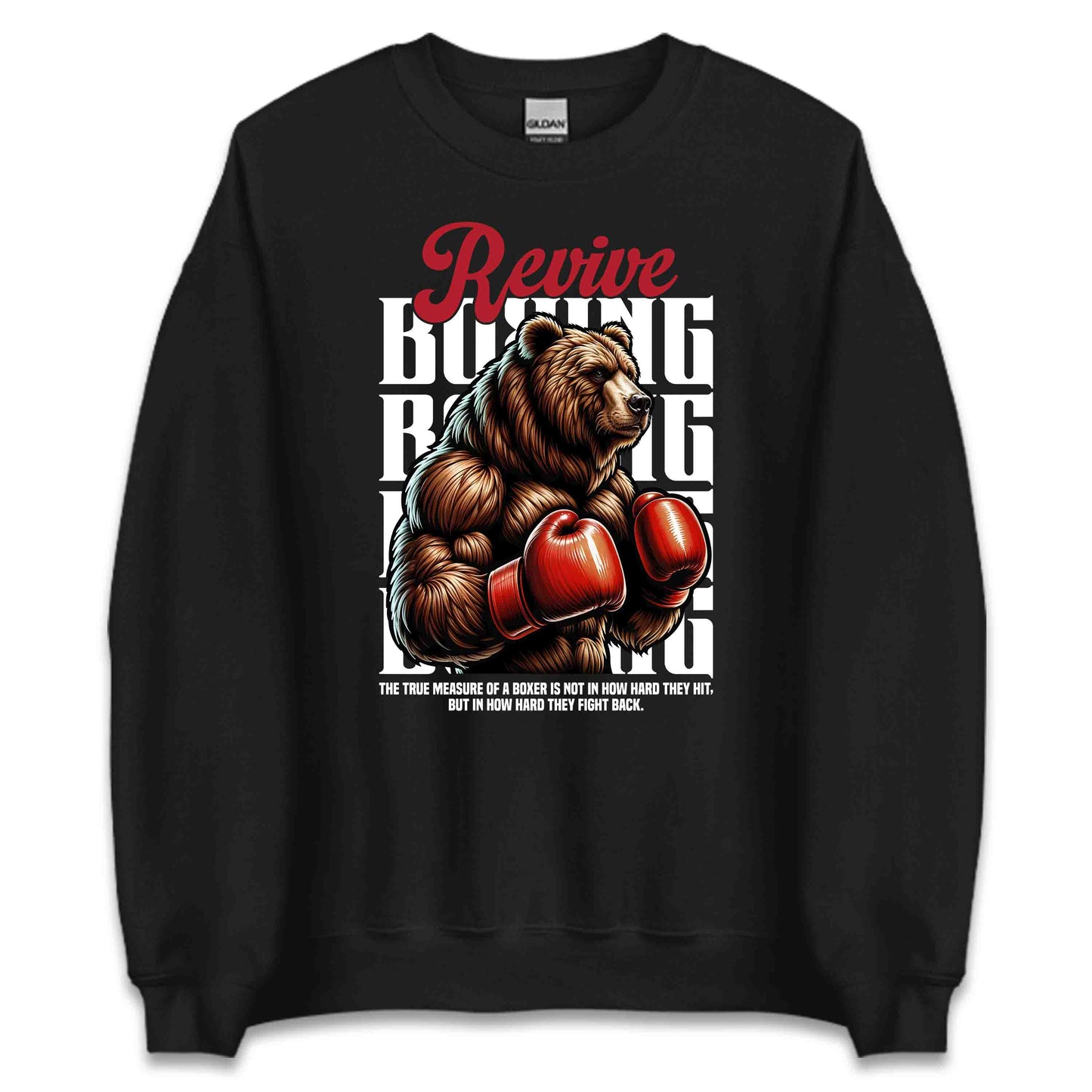 Revive Bear Boxer Fighters Motivational Quote | PRODUCT CODE: RVEBAXROPBALE