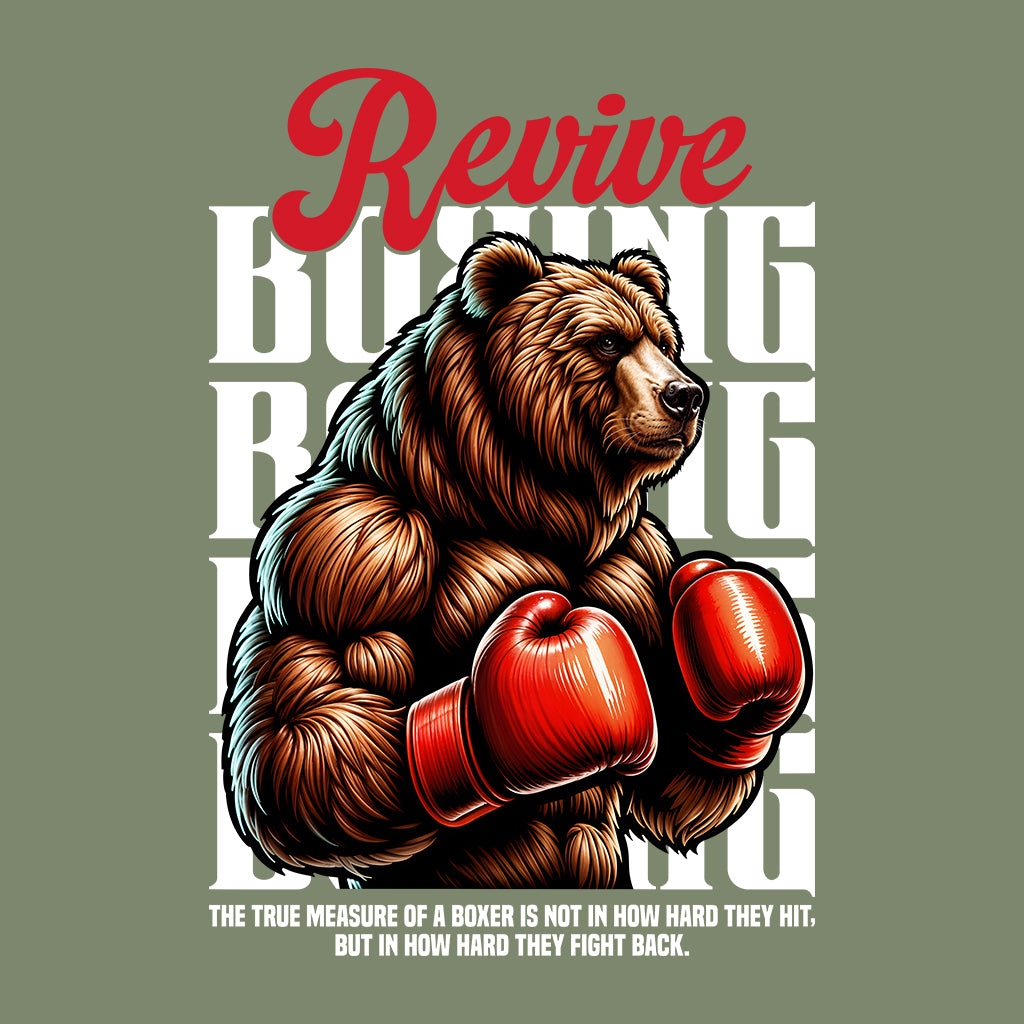 Revive Bear Boxer Fighters Motivational Quote | PRODUCT CODE: RVEBAXROPBALE