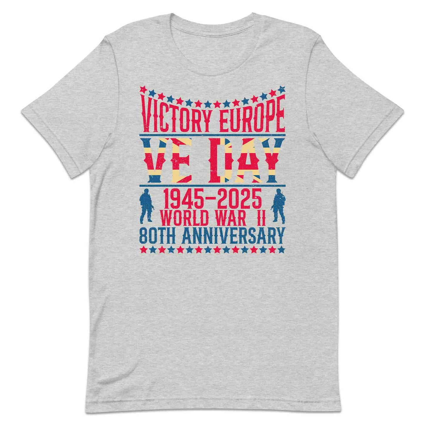 VE Day 80th Anniversary T-Shirt, Union Jack Soldier Jumper & Victory Hoodie – WWII British Tribute Apparel | PRODUCT CODE: SADLKYRTN
