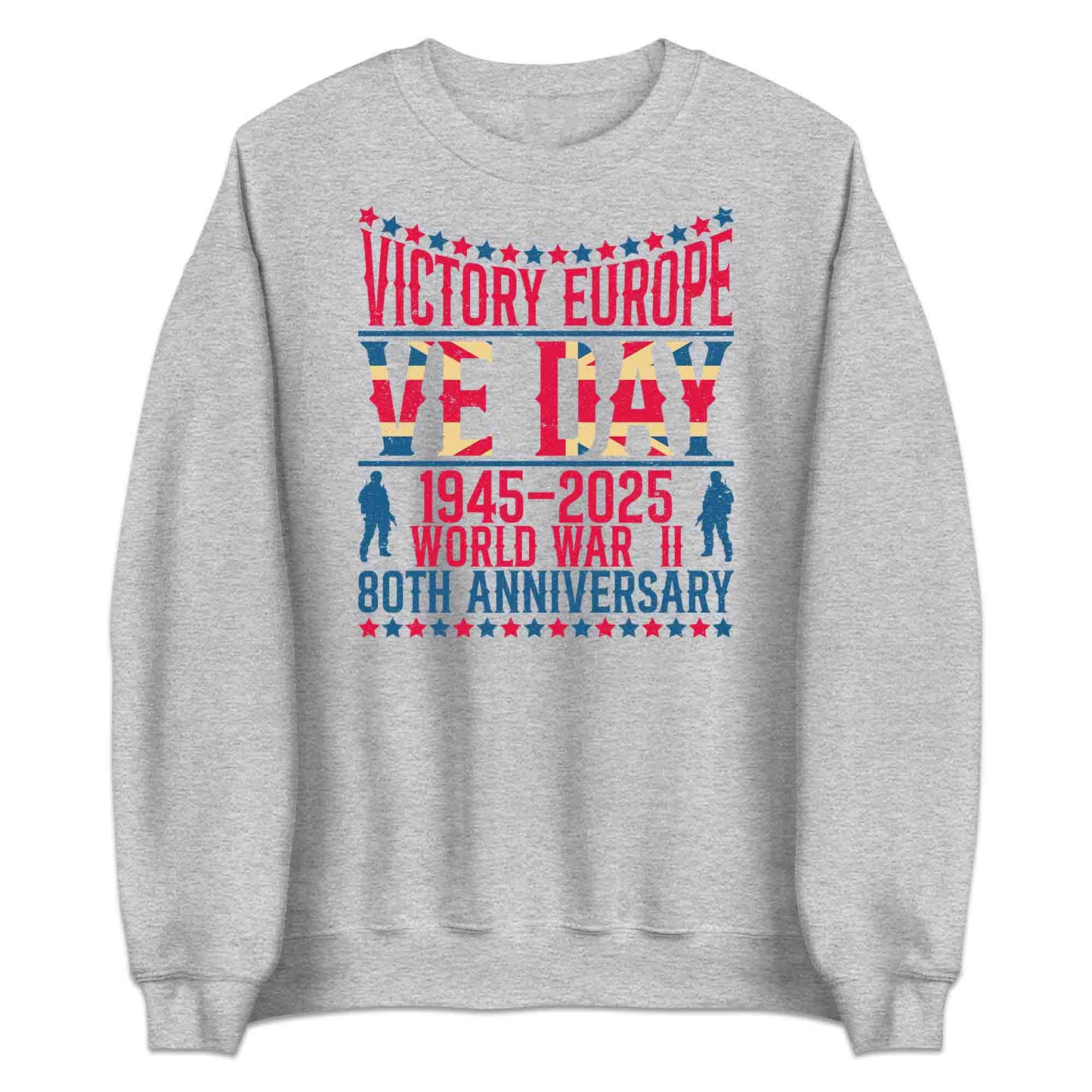 VE Day 80th Anniversary T-Shirt, Union Jack Soldier Jumper & Victory Hoodie – WWII British Tribute Apparel | PRODUCT CODE: SADLKYRTN