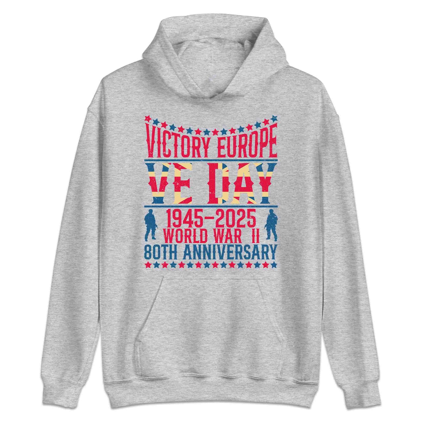 VE Day 80th Anniversary T-Shirt, Union Jack Soldier Jumper & Victory Hoodie – WWII British Tribute Apparel | PRODUCT CODE: SADLKYRTN