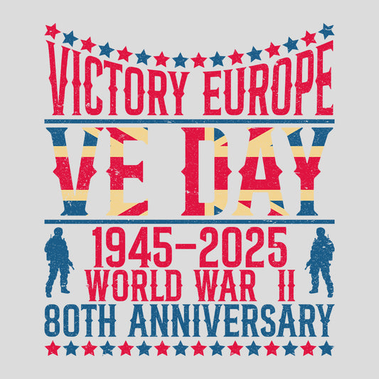VE Day 80th Anniversary T-Shirt, Union Jack Soldier Jumper & Victory Hoodie – WWII British Tribute Apparel | PRODUCT CODE: SADLKYRTN