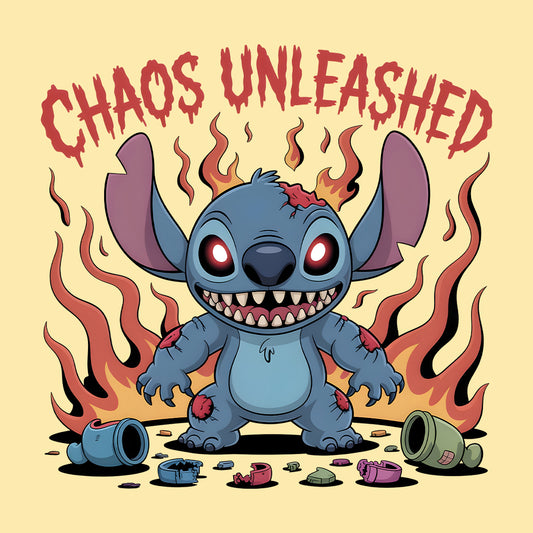 Disney Stitch Chaos Unleashed T-Shirt, Creepy Halloween Sweatshirt, Spooky Cartoon Hoodie | PRODUCT CODE: SERTGFXYTU
