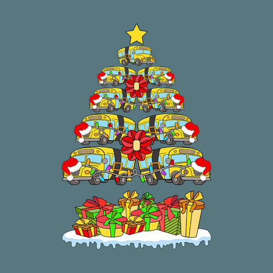 School Bus Christmas Tree Merry Xmas Bus Drivers | PRODUCT CODE: SHLOBUCHRMTE