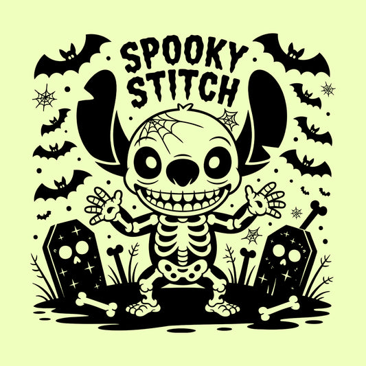 Spooky Stitch Skeleton T-Shirt, Disney Halloween Sweatshirt, Ohana Graveyard Hoodie | PRODUCT CODE: SKJEWROCH