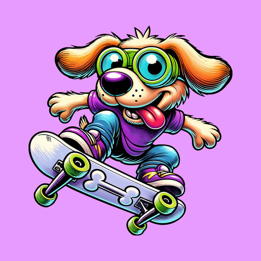 Skateboarding Dog Puppy Skateboarder Sports Lovers | PRODUCT CODE: SKTRBDGOPUYC