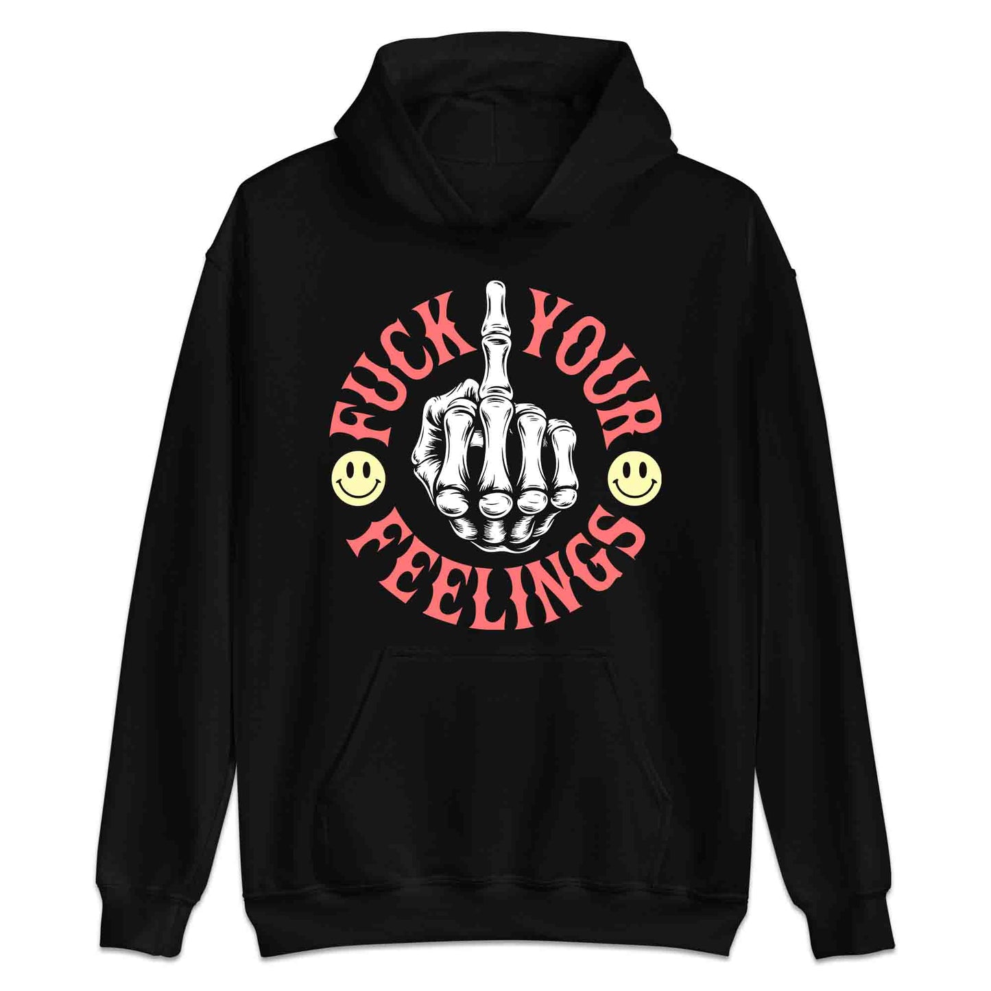 Skeleton Middle Finger T-Shirt, Dark Humor Sweatshirt, Sarcastic Rebel Hoodie | PRODUCT CODE: SKWERFN
