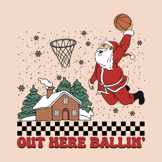 Christmas Basketball Slam Dunking Santa Claus Xmas Sports | PRODUCT CODE: SLMDKNGCRT
