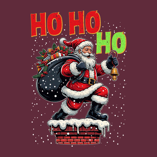 Christmas Santa Claus Snowy Rooftop  HO HO HO Xmas | PRODUCT CODE: SNCLUWYRFTP
