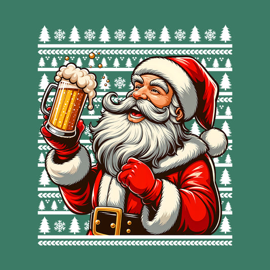 Santa Claus Holding Beer Christmas Drunk Santa Xmas Party | PRODUCT CODE: SNTCHLDBRE
