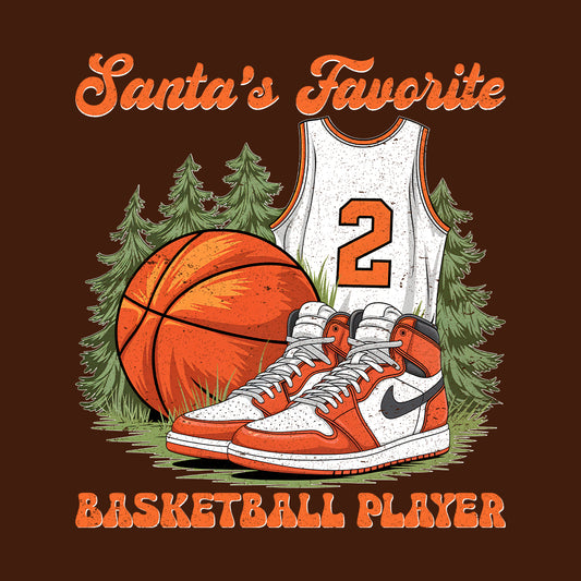Santa's Favorite Basketball Player Christmas Basketball Xmas Winter Sports | PRODUCT CODE: SNTFVRBSLPYRE