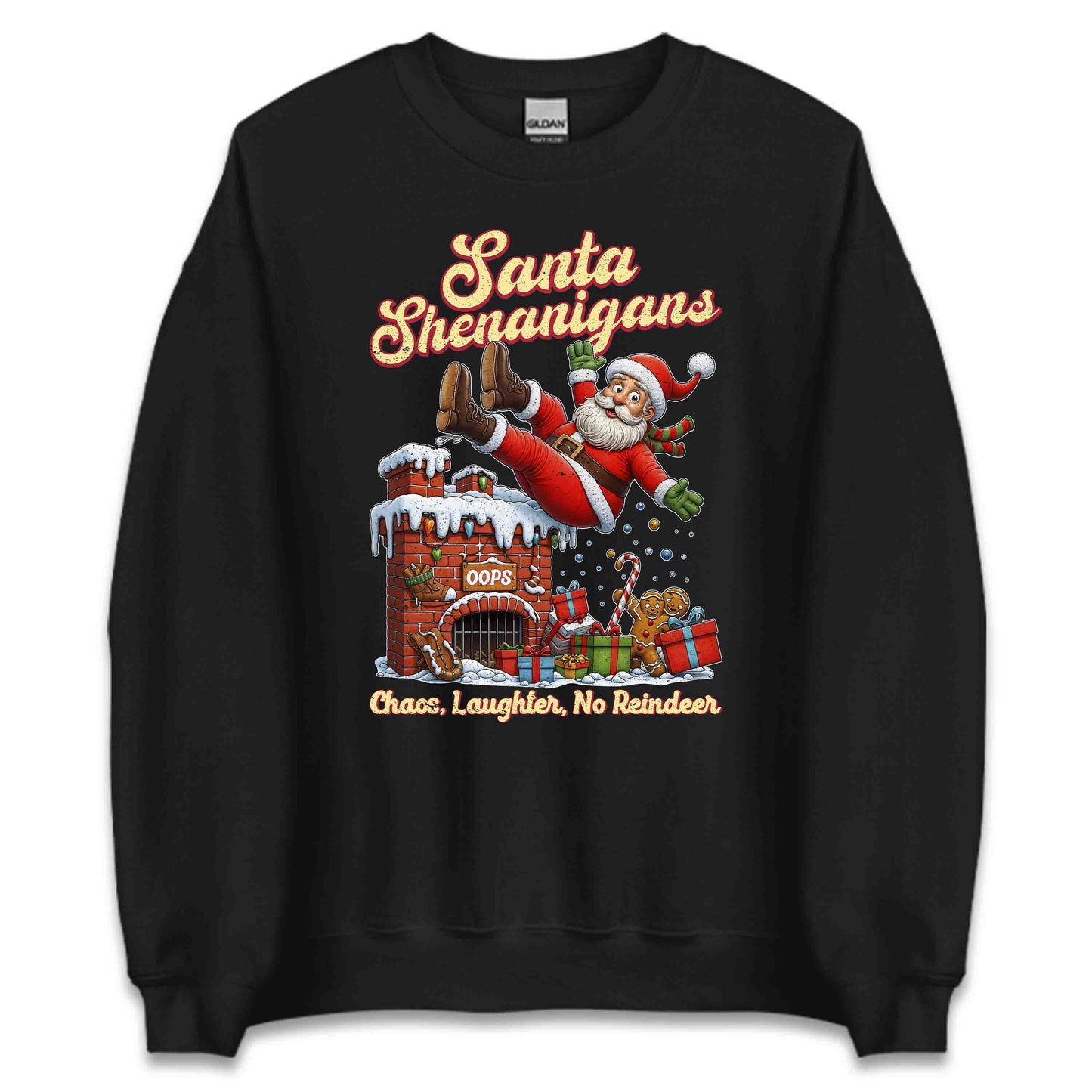 Santa Shenanigans Christmas Santa’s Epic Chimney Fail Comical Xmas | PRODUCT CODE: SNTGSHLIREPC