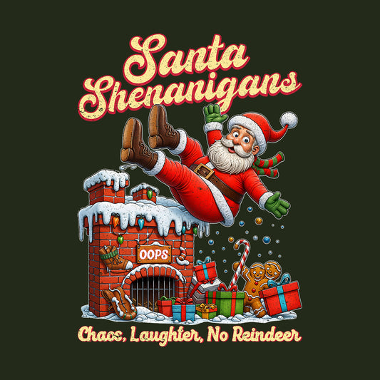 Santa Shenanigans Christmas Santa’s Epic Chimney Fail Comical Xmas | PRODUCT CODE: SNTGSHLIREPC