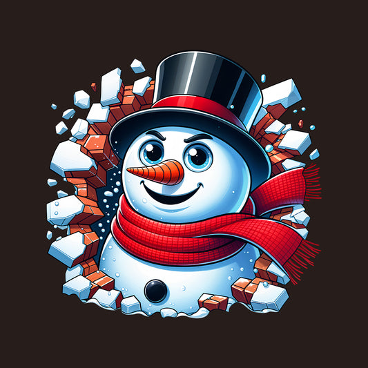 Snowman Breaking Through Wall 3D Realistic Xmas Snowman Smashing | PRODUCT CODE: SNWMCKRNGWEP