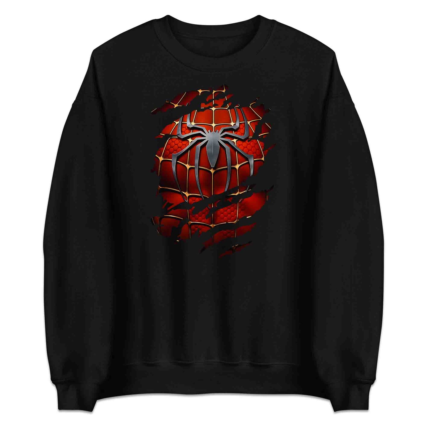 Spider-Man Ripped Suit T-Shirt | Marvel Superhero 3D Torn with Claw Marks Jumper | Web Warrior Cosplay Hoodie | PRODUCT CODE: SPCGHDHJRTJ