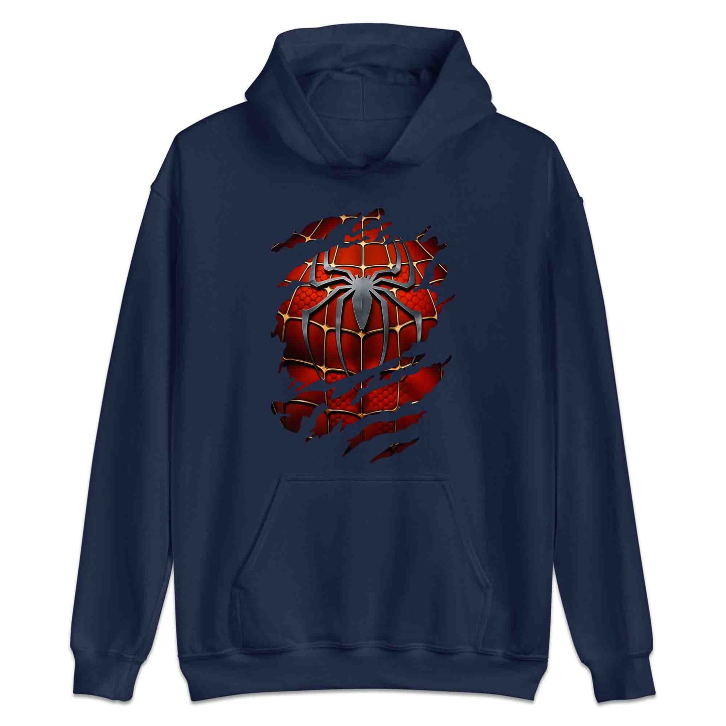 Spider-Man Ripped Suit T-Shirt | Marvel Superhero 3D Torn with Claw Marks Jumper | Web Warrior Cosplay Hoodie | PRODUCT CODE: SPCGHDHJRTJ