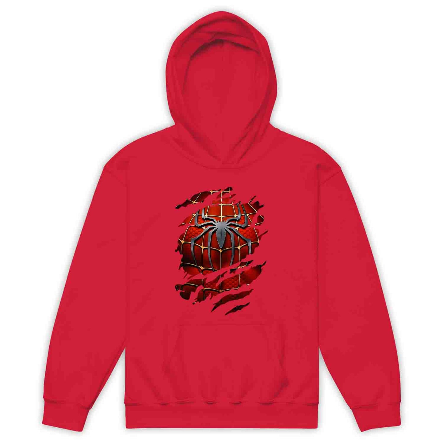 Spider-Man Ripped Suit Kids T-Shirt | Marvel Superhero 3D Torn with Claw Marks Jumper | Web Warrior Cosplay Hoodie | PRODUCT CODE: SPCGHDHJRTJ