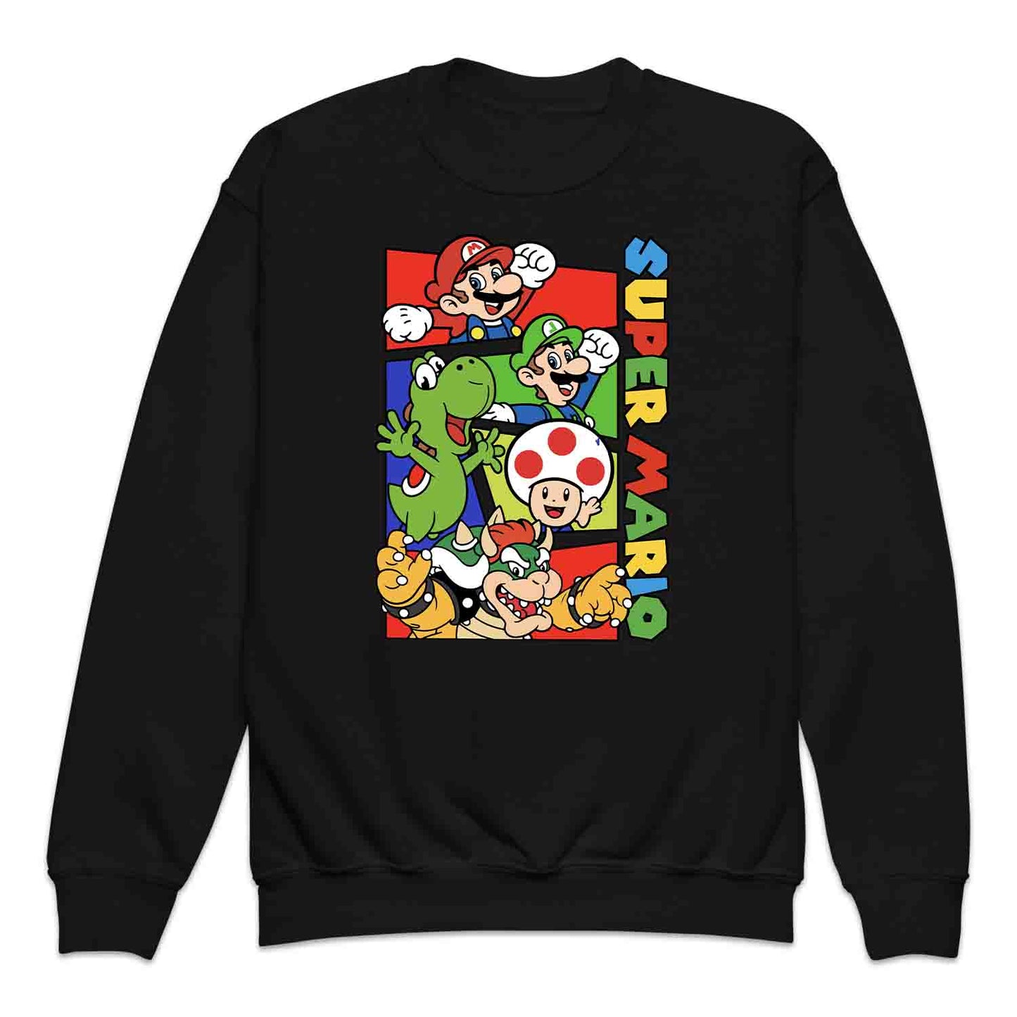 Super Mario Bros Kids T-Shirt | Retro Nintendo Gamer Jumper | Mario, Luigi, Yoshi, Bowser & Toad Hoodie | PRODUCT CODE: SPFUEBNMRC