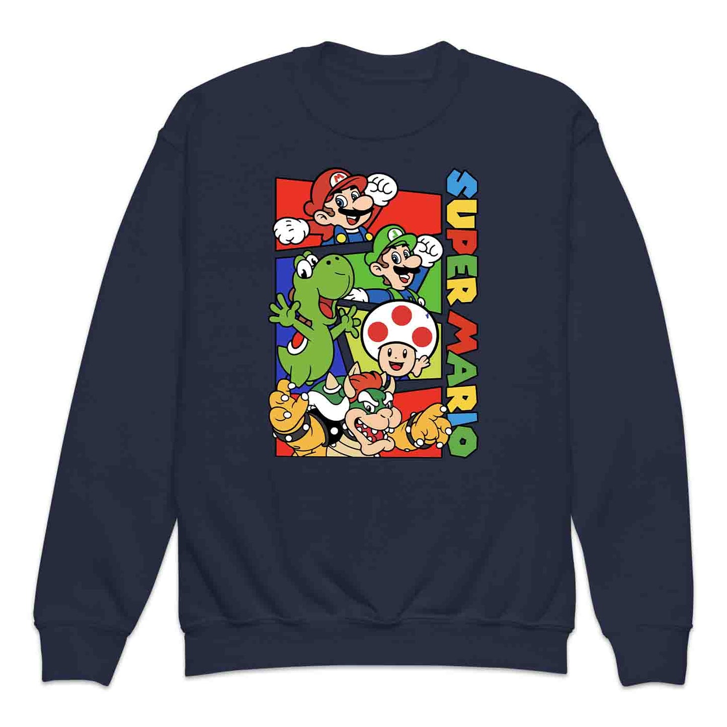 Super Mario Bros Kids T-Shirt | Retro Nintendo Gamer Jumper | Mario, Luigi, Yoshi, Bowser & Toad Hoodie | PRODUCT CODE: SPFUEBNMRC