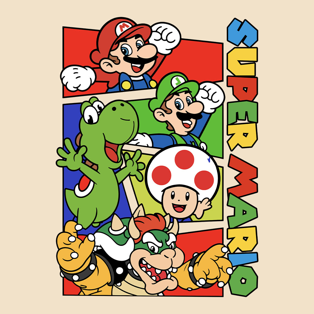 Super Mario Bros T-Shirt | Retro Nintendo Gamer Jumper | Mario, Luigi, Yoshi, Bowser & Toad Hoodie | PRODUCT CODE: SPFUEBNMRC